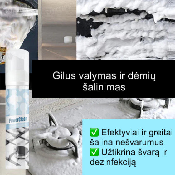 Naujoviškas putų valiklis "PowerClean"
