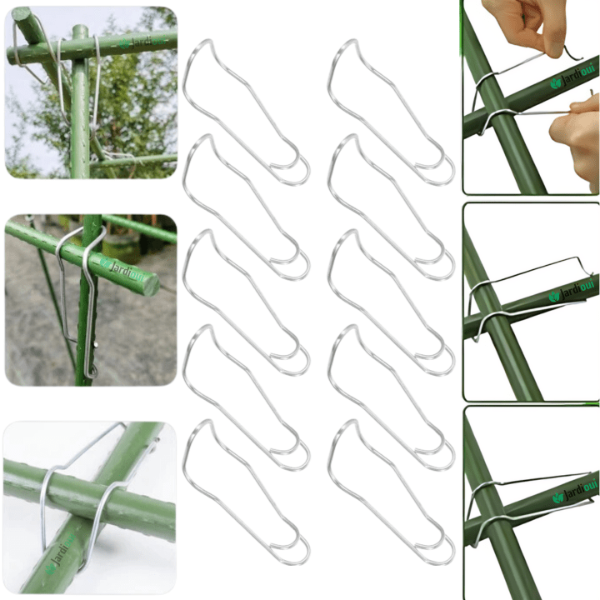 Jardioui 10 Boucles (Lot de 8 + 2 Offertes) Pack Boucles de Connexion pour Plantes Ultra-Résistant